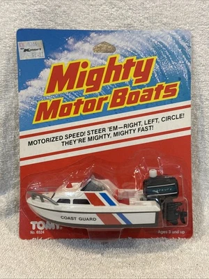 Tomy Mighty Motor Boats Coast Guard Motorizado Barco #6524 1985 De Colección, ¡MIRA NUEVO EN PAQUETE! Foto 1 de 4