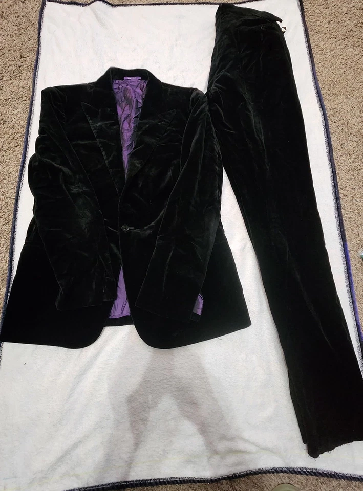 Ralph Lauren Purple Label Black Velvet Tuxedo W/ Accessories Pls See Photo - Image 1 of 4