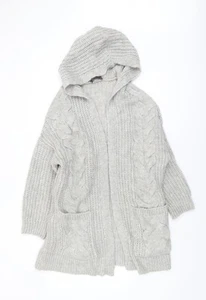 Marks and Spencer Women's Grey Open Front Cardigan S, Hooded - Picture 1 of 12