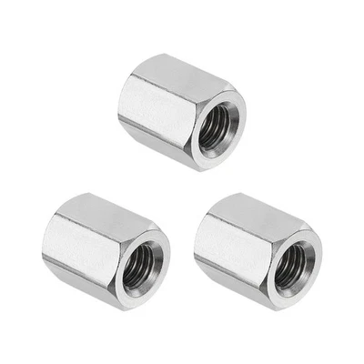 3 Stk M8x1,25 Steigung 15mm Länge 304 Edelstahl Grobe Sechskant-Hülsenmutter - Bild 1 von 4