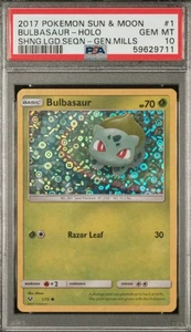LOW POP Graded PSA 10 Bulbasaur 1/73 General Mills 2017 Sequin Holo Pokémon Card - Picture 1 of 2