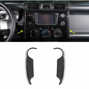 For Toyota FJ Cruiser 2007-2014 Carbon Fiber Console Navigation Strip Trim 2Pcs - Picture 1 of 6
