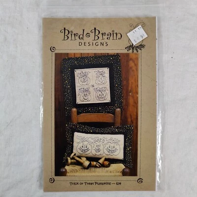 Trick or Treat Pumpkins Fall Thanksgiving Harvest Themed Quilt Pattern 14" x 14" - Image 1 of 4