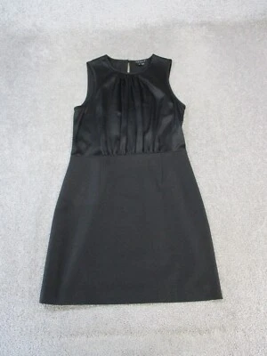 Theory Dress Womens 4 Black Satin Blouson Wool - Image 1 of 4