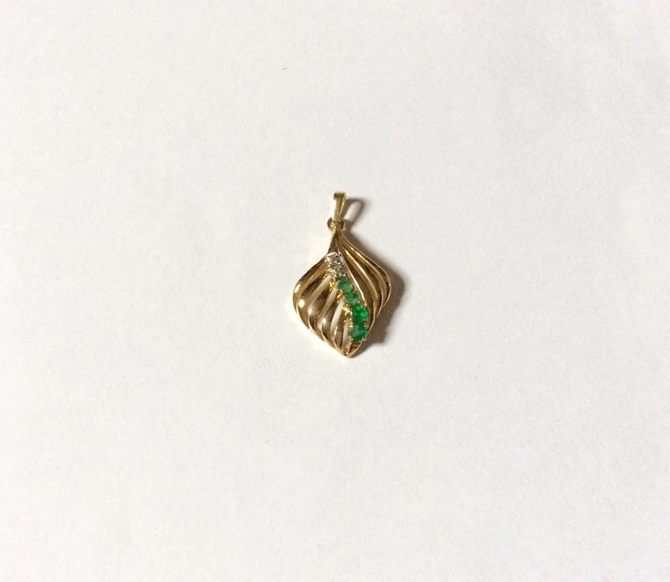 Anhänger mit Smaragden und Diamanten aus 585 Gold - Bild 1 von 1