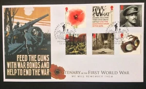 GB Buckingham 2018 The Great War Centenary Set on First Day Cover Peacehaven SHS - Picture 1 of 2