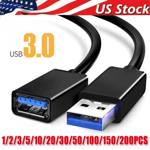 USB3.0 Extension Cable High Speed Extender Cord Adapter TypeA Male to Female Lot - Photo 1/16