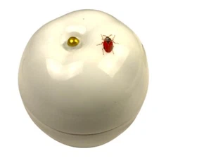 Chamart Limoges France White Apple Insect Jewelry / Trinket Box 5-1/2" - Picture 1 of 10