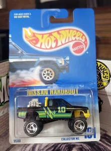 👓Hot Wheels 1991 #131🗻NISSAN HARDBODY 4x4 Pickup Truck Black &Yellow⭐ORSB🔴JDM - Picture 1 of 7