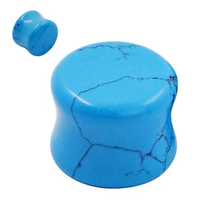 Ear Gauges Organic Stone Ear Plugs Flesh Tunnels 2G,0G,00G,12,14,16MM - 1Pair US - Picture 1 of 44