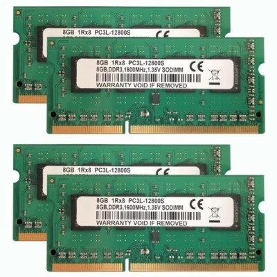 8GB 1Rx8 PC3L 12800 DDR3L 1600Mhz 240pin 1.35V SODIMM Memory RAM x4 - Image 1 of 4