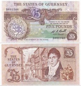 Guernsey - 5 Pounds 1980 UNC Pick 49 Lemberg-Zp - Picture 1 of 1