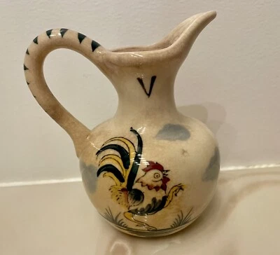 Dispensadores de jarras pequeñas de vinagre de gallo vintage hechos en Japón Foto 1 de 4