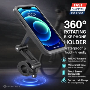 Bike Motorcycle Handlebar Mount Holder Case for iPhone 16 15 Samsung S25 S24 S23 - Picture 1 of 15