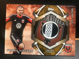 PERRY KITCHEN  2014 Topps MLS Kits Game Used PATCH Soccer Card  D.C. UNITED L19