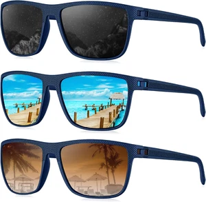 Polarized Sunglasses for Men, Lightweight Sun Glasses with UV Protection for Dri - Picture 1 of 13