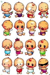Planche lot stickers autocollants bébés babies bébé enfants enfant  - Picture 1 of 2