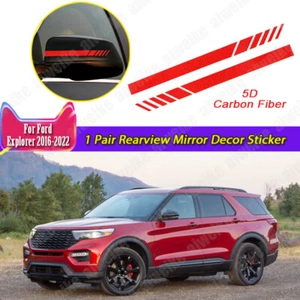 Pair Carbon Fiber 5D Rearview Mirror Decor Sticker Accessories For Ford Explorer - Picture 1 of 6
