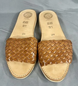 Dahlia pelle artigianale Vivi Slides Mex taglia 25 US taglia 8 - Foto 1 di 5
