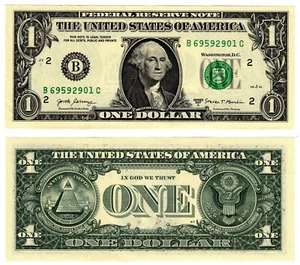 2017 A USA 1 Dollar Banknote United States of America UNC P544 B - New York - Picture 1 of 1