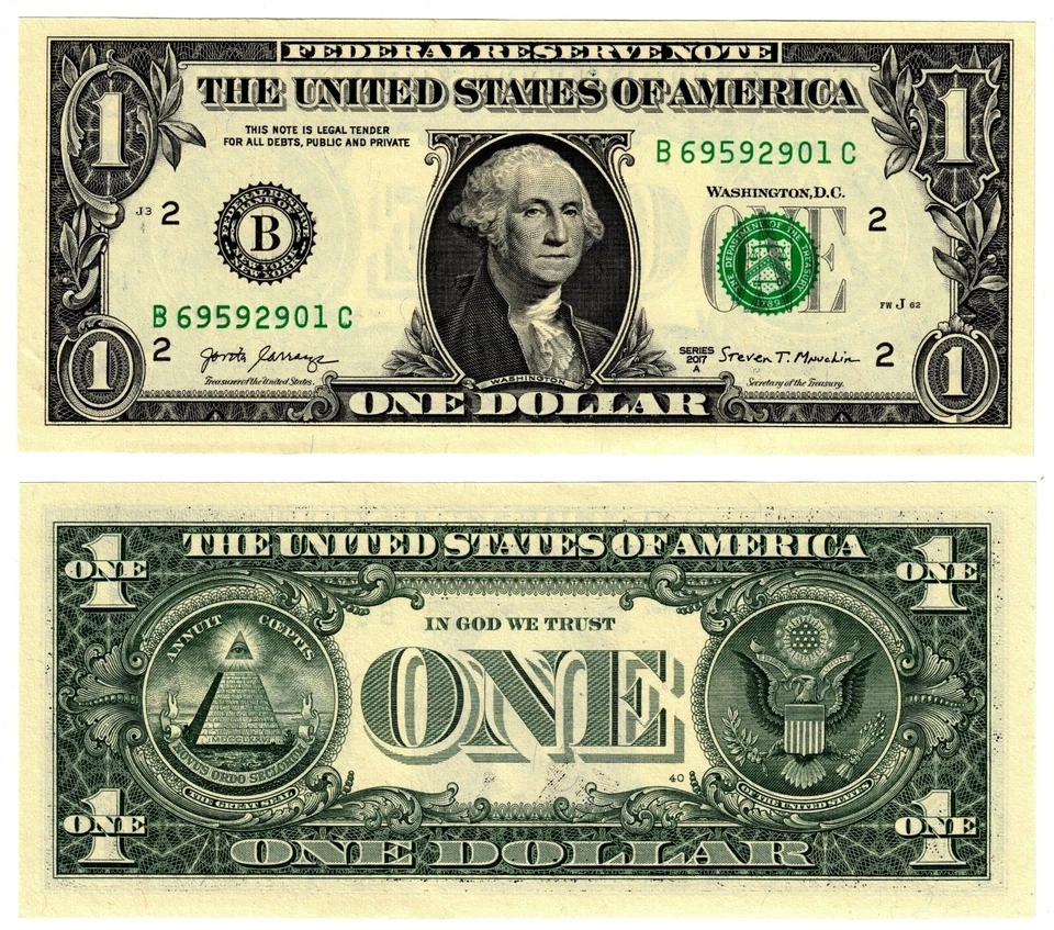 2017 A USA 1 Dollar Banknote United States of America UNC P544  B - New York - Image 1 of 1