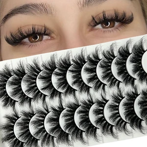 Cat Eye Lashes Wispy 3D Faux Mink Lashes Strip Soft 18Mm Fluffy Long Thick Fake - Picture 1 of 11