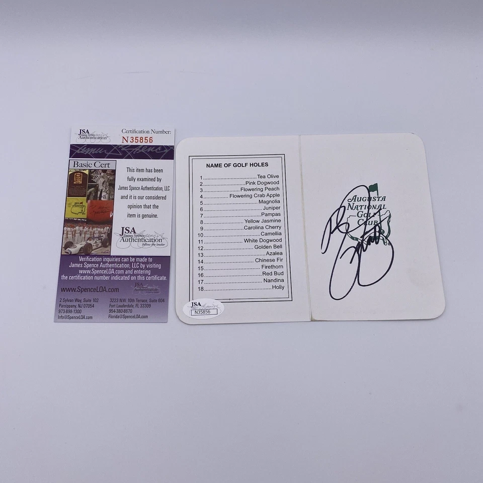 Rickie Fowler Signed The Masters Augusta Scorecard JSA - Image 1 of 1