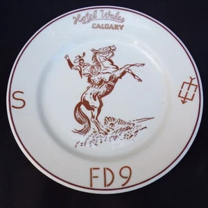 Hotel Wales Calgary 7 1/4 Inch Western Plate 1960 Syracuse China - Picture 1 of 4