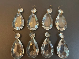 Crystal Prisms Chandelier Tear Drop Parts Set Of 8 - Picture 1 of 1