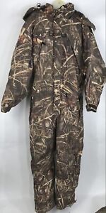 Cabela's Whitetail Clothing Men's Hunting Coveralls Large L Camo Hood Insulated