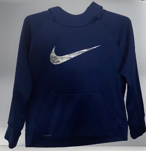 VETEMENTS NIKE DRI FIT FELPA CON CAPPUCCIO BLU MANICHE LUNGHE RAGAZZO PIÙ DOLCE TAGLIA 6 M