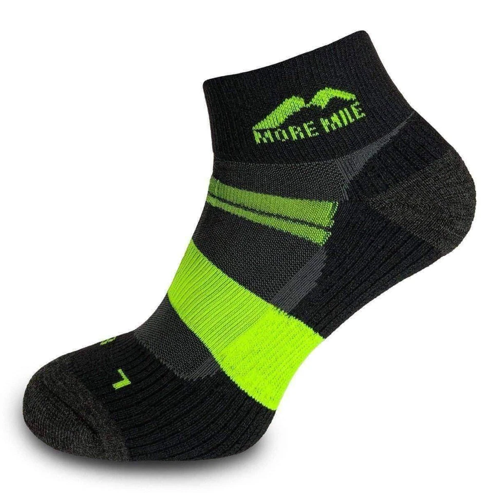 More Mile Endurance Running Socks Black Mens Cushioned Anti Blister Support Run - Image 1 of 1