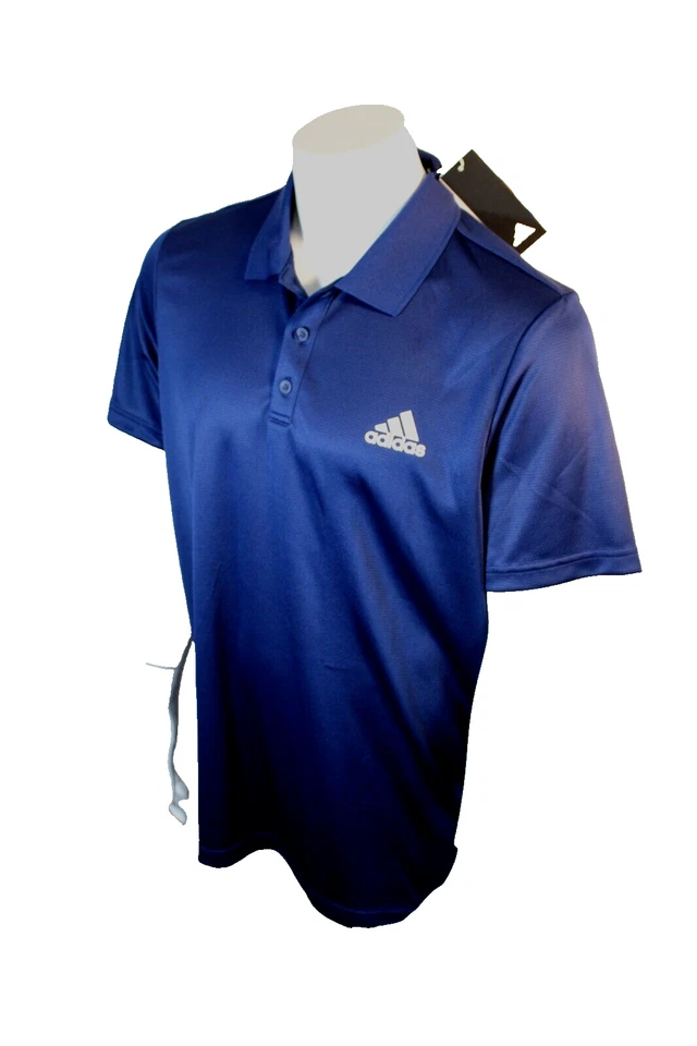 ADIDAS Aeroready Size XXL Dark Blue / White Regular Fit Men's Polo Shirt