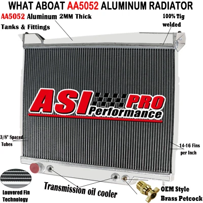 3 Row Aluminum Radiator For 2000-04 2001 Ford Expedition Navigator 4.6L 5.4L Foto 1 de 4