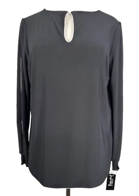 Blusa para mujer Joseph Ribkoff negra con mangas salpicaduras ribete blanco talla 8 nueva con etiquetas Foto 1 de 4