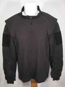 Propper Jacket Fleece Pullover Mens L Black 1/4 Zip Tactical Workwear Shirt Vtg - Picture 1 of 16