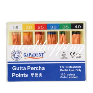 1x Dental Endo Gutta Percha Color Coded Points Gapadant Box White Taper  #15-40 - Picture 1 of 9