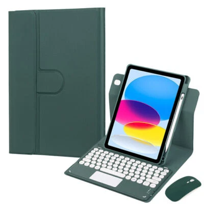 Rotation Case For iPad 7/8/9/10th Gen Air 3 4 5 6 Pro 11 Touchpad Keyboard Mouse - Image 1 of 4