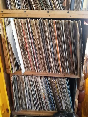 Lot Of 100 Plus+ 12” Vinyl in sleeves goodwill quality pre sorted - Image 1 of 3
