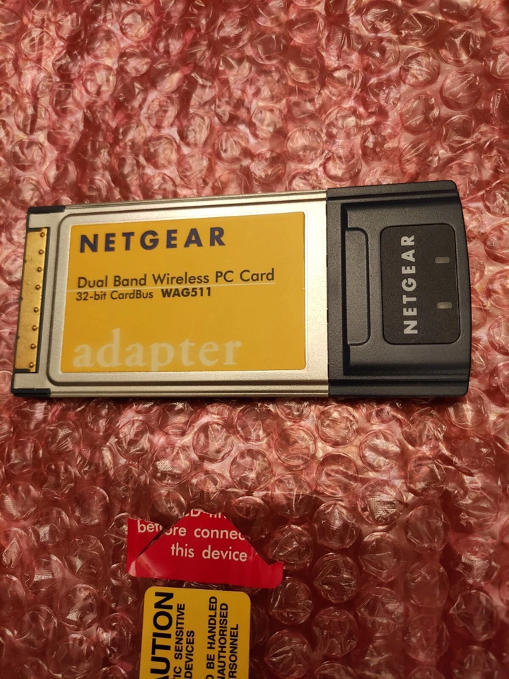 Tarjeta PC inalámbrica de doble banda Netgear 32 bits CardBus WAG511 2,4/5 GHz 802,11a/b/g Foto 1 de 1