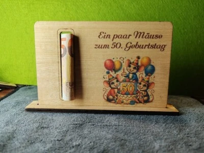 50. Geburtstag Geburtstagskarte Geldgeschenk Geld zum 50. Geburtstag schenken - Bild 1 von 4