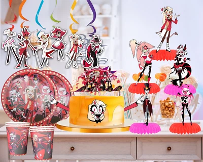 Hazbin hotel cup plate Party Supplies birthday favor centerpiece decoration idea - Image 1 of 4