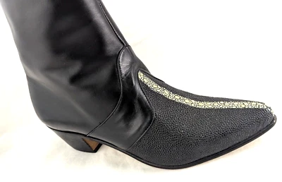 EL BETTERRO Para hombres RARO ~ Botas de Vestir Western al Tobillo Cuero Negro SE ADAPTA A US 9 USADAS EN EXCELENTE ESTADO * Foto 1 de 4