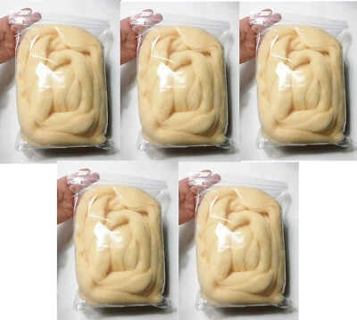 HR021-500 MOREZMORE YELLOW FLESH 500g Merino Wool Roving for Needle Felting - Image 1 of 4