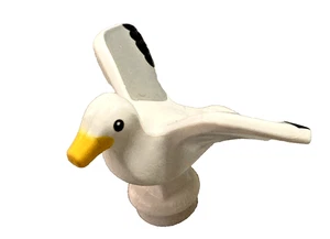 Brand NEW Genuine LEGO Bird, Seagull with Eyes, Orange Beak, Black/Gray Wings - Picture 1 of 3