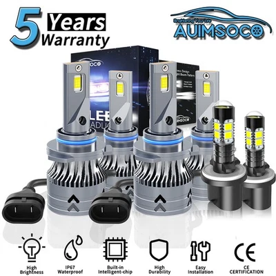 Kit de 6 faros LED bombillas haz antiniebla alto/bajo 6500 k para Ford Thunderbird 1990-1993 Foto 1 de 4