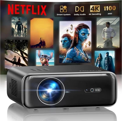 ✅ WiMiUS Smart Beamer 4K mit Netflix, HDMI Dolby Audio WiFi6 Bluetooth Heimkino - Bild 1 von 4