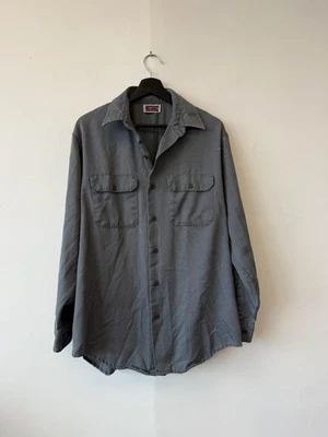 Camisa Big Mac De Colección Para Hombres Grande Ropa de Trabajo Gris Abotonada Hecha en EE. UU. Utilidad Años 90 Foto 1 de 4