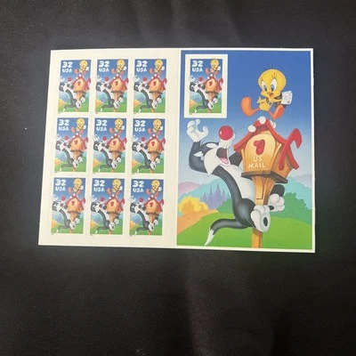 US Stamp Scott # 3204 - Sylvester & Tweety - Sheet of 10 Stamps - MNH - Image 1 of 4