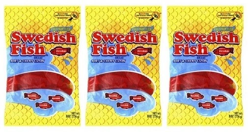 10 Packges of 8 Oz Swedish Fish Soft & Chewy Candy / 8oz Bags
